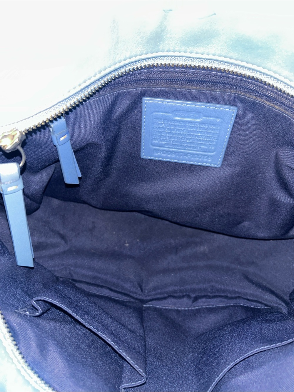 Coach F13759 Light Blue Gallery Tote Bag with Signature Charm - Picture 12 of 16